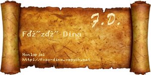 Főző Dina névjegykártya